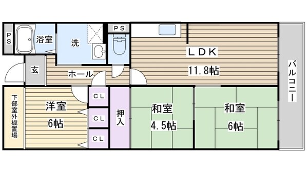 サングリーン長原の物件間取画像